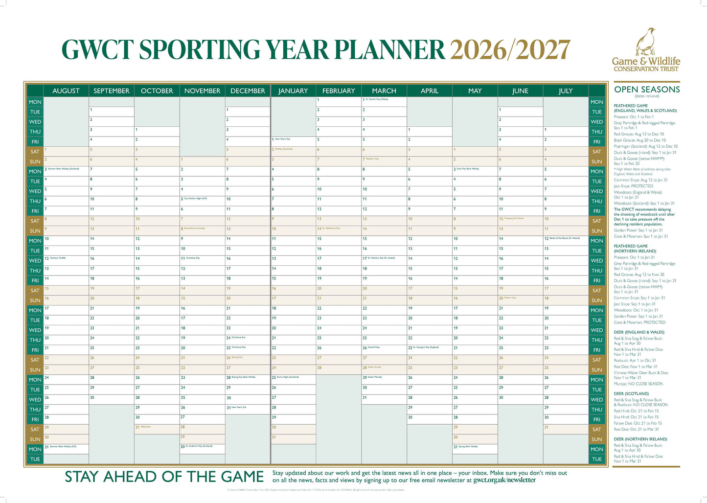 A1 Wall Planner 2026/27