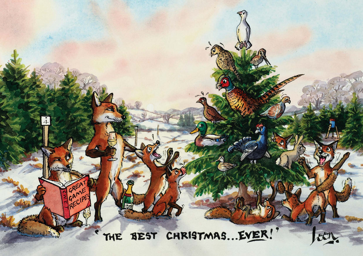 The Best Christmas Ever! by Loon - Pack of 10 GWCT Christmas Cards
