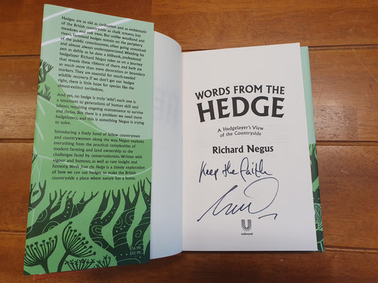Words from the Hedge by Richard Negus - Signed