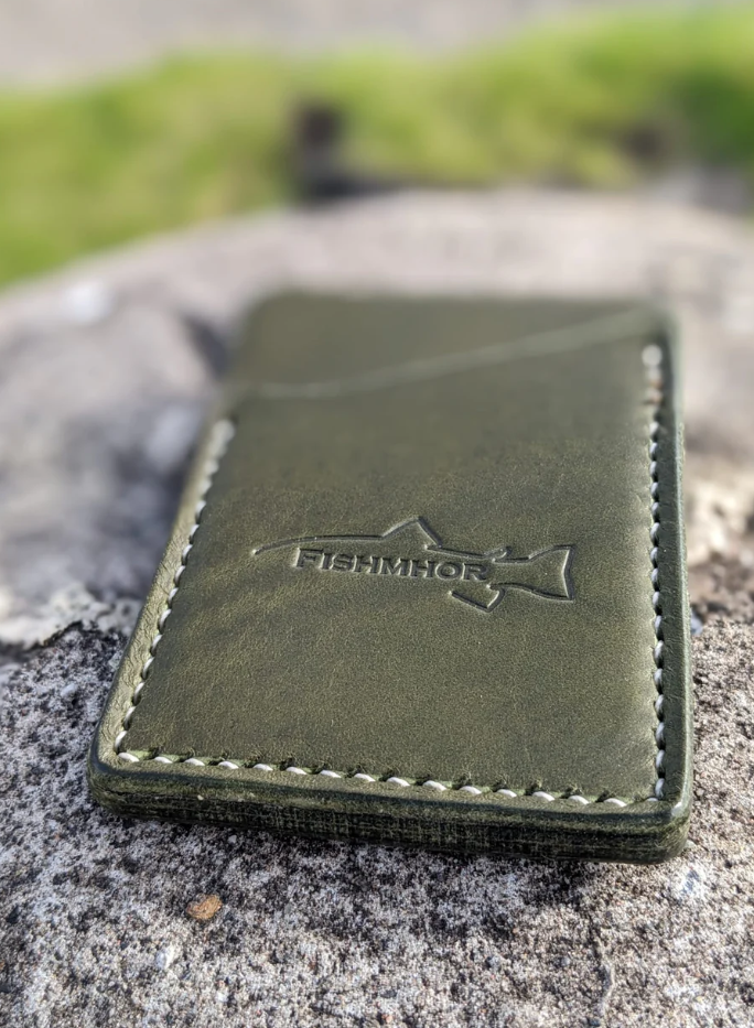 Mackerel design Leather Card Wallet by J Boult Designs