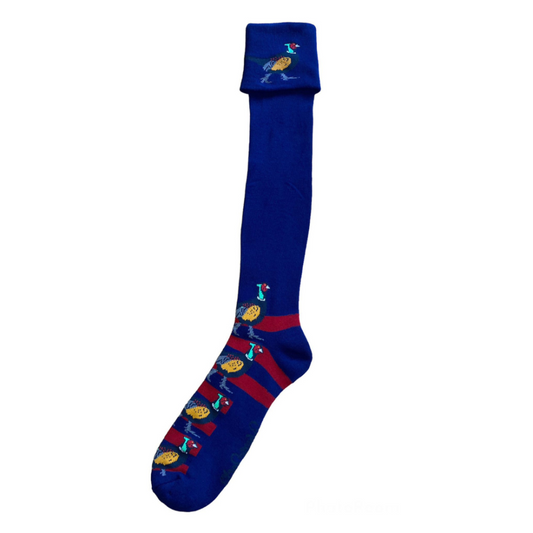 Navy & Red Pheasant Shooting / Walking Socks by Shuttle Socks