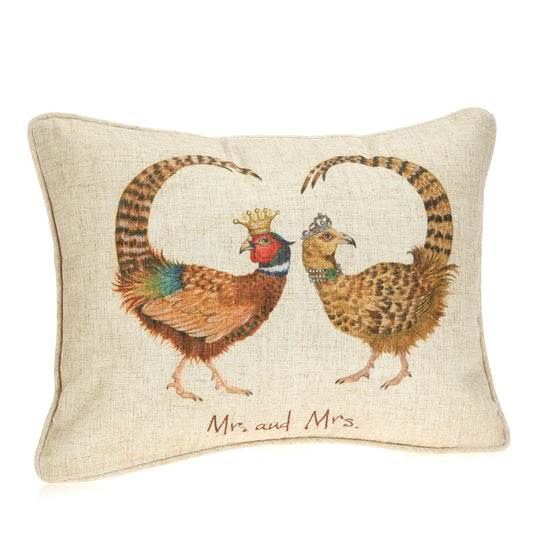 Mr and Mrs Pheasant Linen Mix Cushion