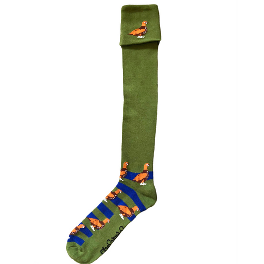Green & Blue Grouse Shooting / Walking Socks by Shuttle Socks