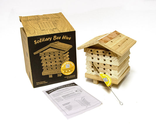 Solitary Bee Hive with Bee Tube Brush