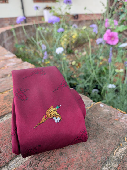 GWCT Burgundy Pheasant Tie