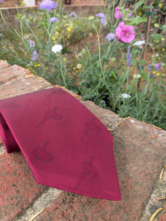 GWCT Burgundy Pheasant Tie
