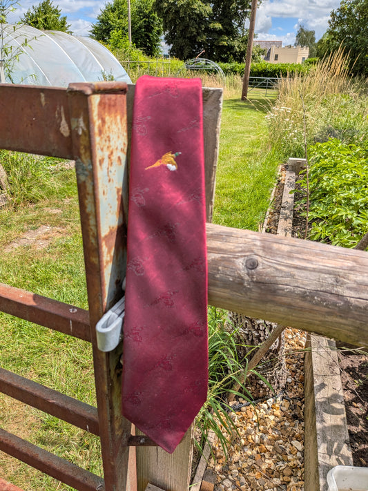 GWCT Burgundy Pheasant Tie