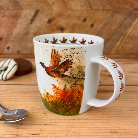 Pheasant and bracken mug