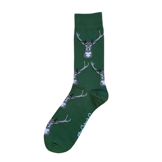 Gamekeeper Green Stag Socks by Shuttlesocks