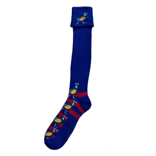 Navy & Red Pheasant Shooting / Walking Socks by ShuttleSocks