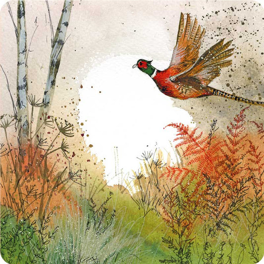 Pheasant and Bracken Coaster