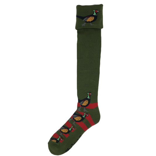 Green & Red Pheasant Shooting/Walking Socks by Shuttle Socks
