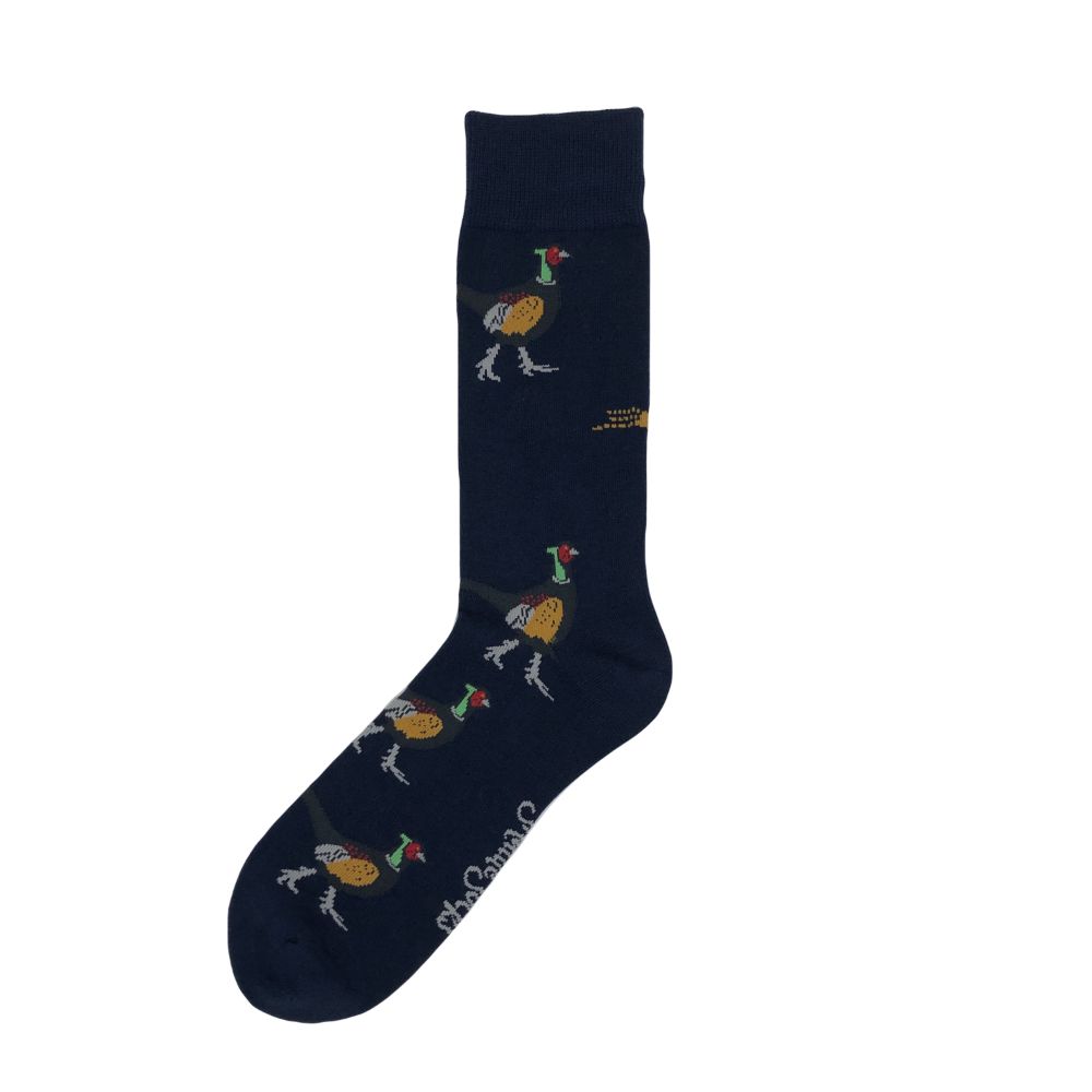 Navy Pheasant Standing Socks by Shuttle Socks