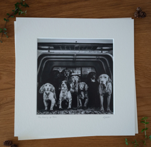 Load image into Gallery viewer, &#39;The Picking Up Team&#39; - Spaniels and Labradors in Pickup, Photographic print by Rachel Foster