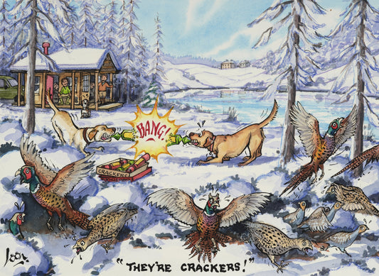 'They're Crackers' by Loon - Pack of 10 GWCT Christmas Cards