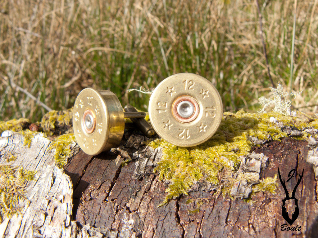 12 bore Shotgun Cartridge Cufflinks by J Boult Designs