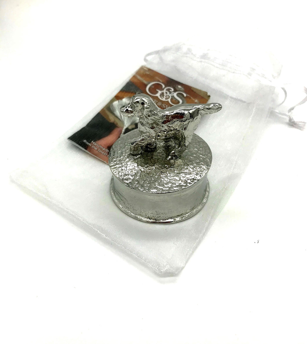 Spaniel Pewter Trinket Box