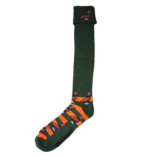 Green & Orange Grouse Shooting / Walking Socks by ShuttleSocks