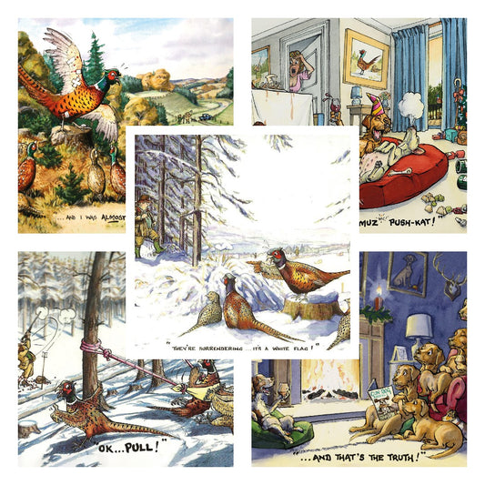 Mixed Pack of Loon (5 different GWCT Christmas Card designs) - Pack of 10 (GWCT Ref 1)
