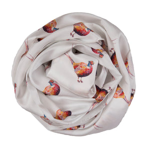 Pheasant Silk Twill Scarf